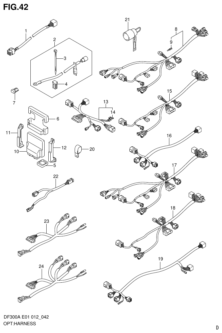 Suzuki DF300AP OPT:HARNESS parts diagram